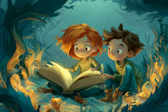 draw children story book illustration and cover