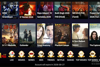 build iptv app for android TV, fire TV, roku and smart TV