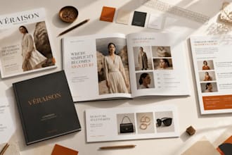 design a custom product booklets, lookbook, sell sheets and magazine cover