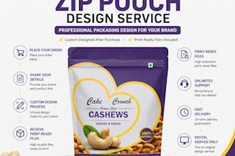 make a cutom zip pouch packaging design for your brand