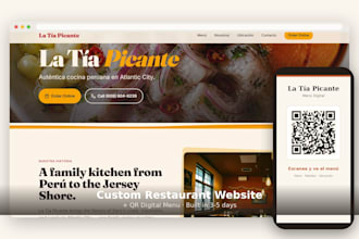 design a restaurant website with qr digital menu