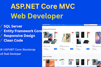 develop asp net core mvc and web API full stack application