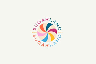 design sugar land hipster moody candy store logo