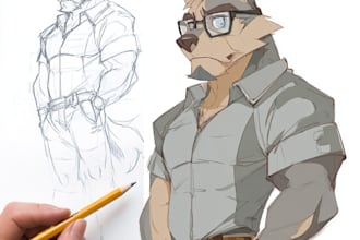 draw a good headshot icon for your furry character