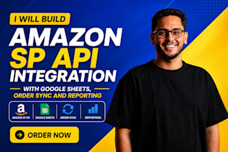 build amazon sp API integration with google sheets, order sync and reporting
