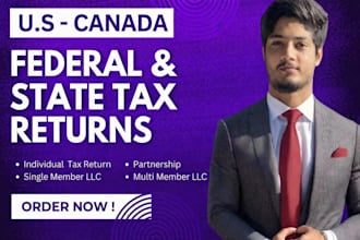 prepare and e file USA tax returns for personal, llc and corporate