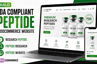 build research fda compliant peptide woocommerce website shopify peptide website