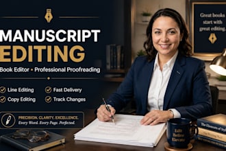 manuscript editing, book editor and proofreading