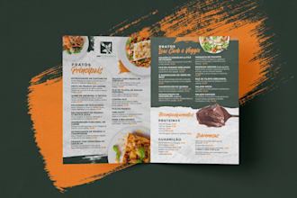 design restaurant cafe menu, bifold trifold brochure, and flyer