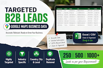 provide targeted b2b leads and google maps business data
