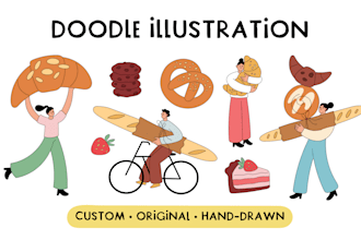 create custom doodle illustration, character, mascot