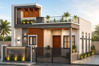 create realistic 3d house models and renders in 3ds max