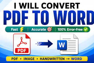 do fast and accurate typing from pdf image or handwritten notes