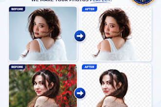 do photo editing  background removal photo enhance colour correction etc