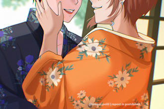 skeb couple anime illustrations