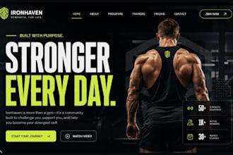 design squarespace gym website fitness coaching website bodybuilding website