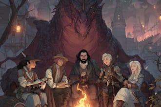 create epic dnd party character art, fantasy rpg illustrations, and heroes