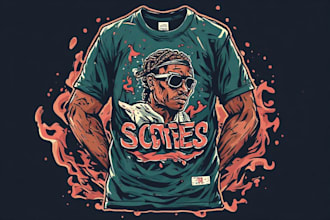 make custom vintage retro t shirt illustration