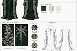 design luxury evening wear and red carpet fashion design with teach pack