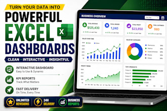 build professional dashboards, reports and data analysis