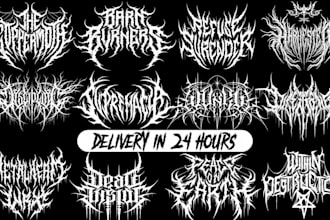 create trippy stoner doom psychedelic metal logo design for your