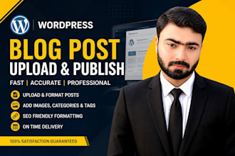upload, format and publish blog posts on wordpress