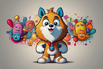 design a cartoon mascot logo or cartoon character