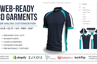 create 3d clothing models for your product configurator, shopify, zakeke