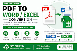 do PDF to word or excel conversion manually