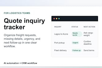 build a logistics quote and shipment inquiry tracker