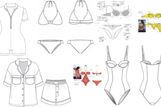 create professional lingerie, loungewear, sleepwear, and clothing tech packs