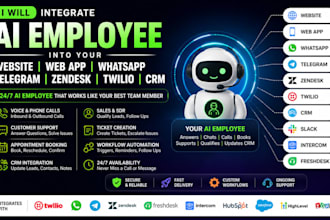 integrate ai employee into website web app whatsapp telegram zendesk twilio CRM