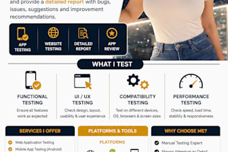 do QA testing, app testing, website testing, and app review