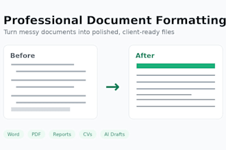 professionally format your word, PDF or ai generated document