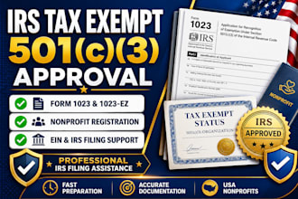 prepare your nonprofit 501c3 tax exempt application and irs forms