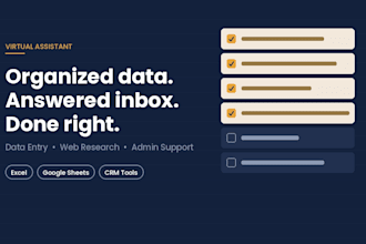 be your virtual assistant for data entry and web research