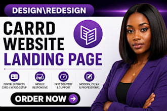 design carrd landing page and website design digital business card, vcard setup