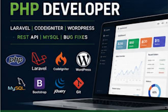 develop custom laravel PHP web applications and websites