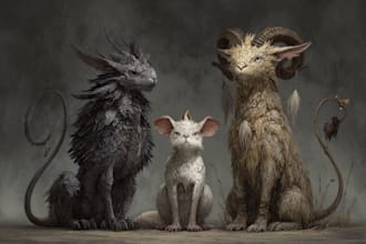 draw fantasy creatures and custom monster illustration