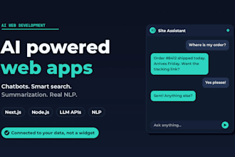 develop ai website, ai web application, ai chatbot and ai software