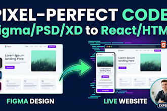 convert figma to react, PSD to HTML, or xd to react js