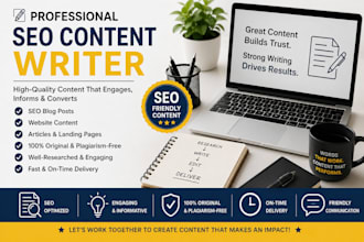 write engaging SEO website copy, blog posts, and professional content