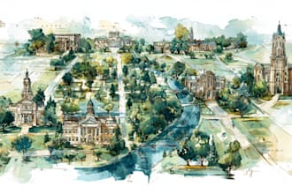 do custom watercolor wedding map