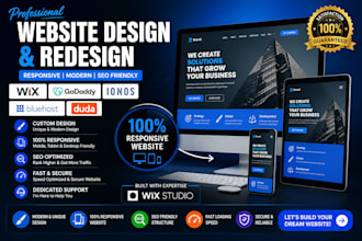 design redesign responsive wix website hosttinger godaddy lonos duda seo expert