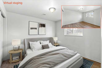 create photorealistic virtual staging or interior design for real estate listing