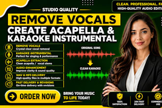 remove vocals and create acapella or karaoke instrumental from any songs