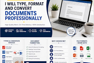 type and format and convert documents professionally