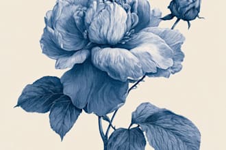 draw botanical illustration or flower illustration