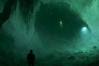 create an horror dark art illustration
