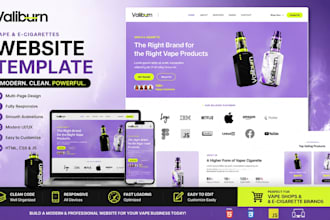 develop a premium vape shop website html template